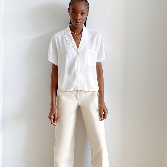 ARITZIA WILFRED FREE Shawna Blouse Button Up Lapel Shirt Dusty Rose XXS - Picture 3 of 11